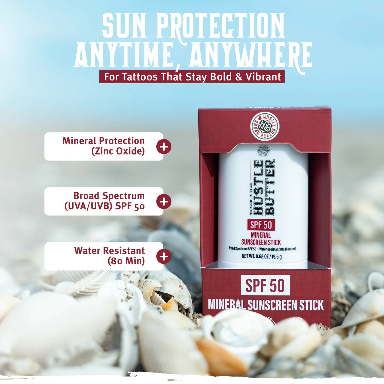Hustle Butter Mineral Sunscreen Stick – SPF 50 - Image 3